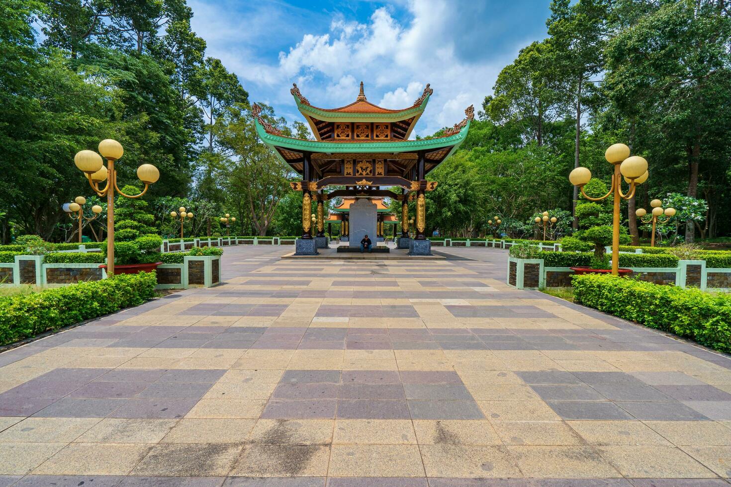 cu chí, viet nam - 20 mayo 2023 Mañana a ben dúo templo, cu chí el histórico distrito revolucionario junto a cu chi túnel, un famoso base de revolucionario Vietnam antes de 1975. viaje concepto foto