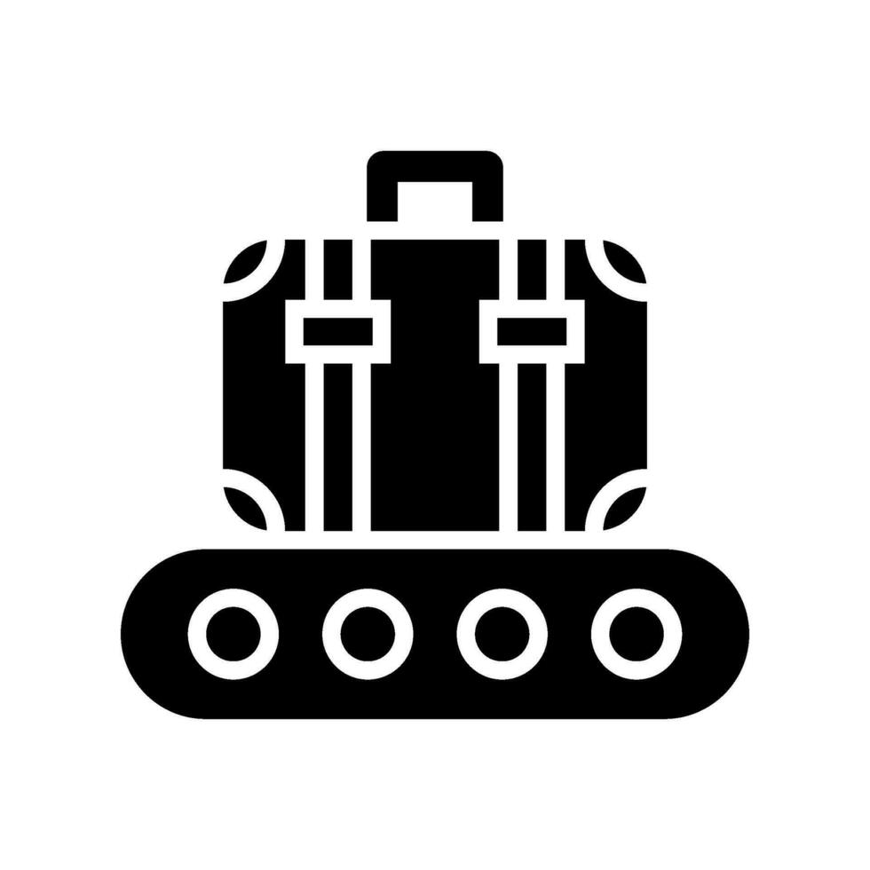 equipaje transportador icono vector símbolo diseño ilustración
