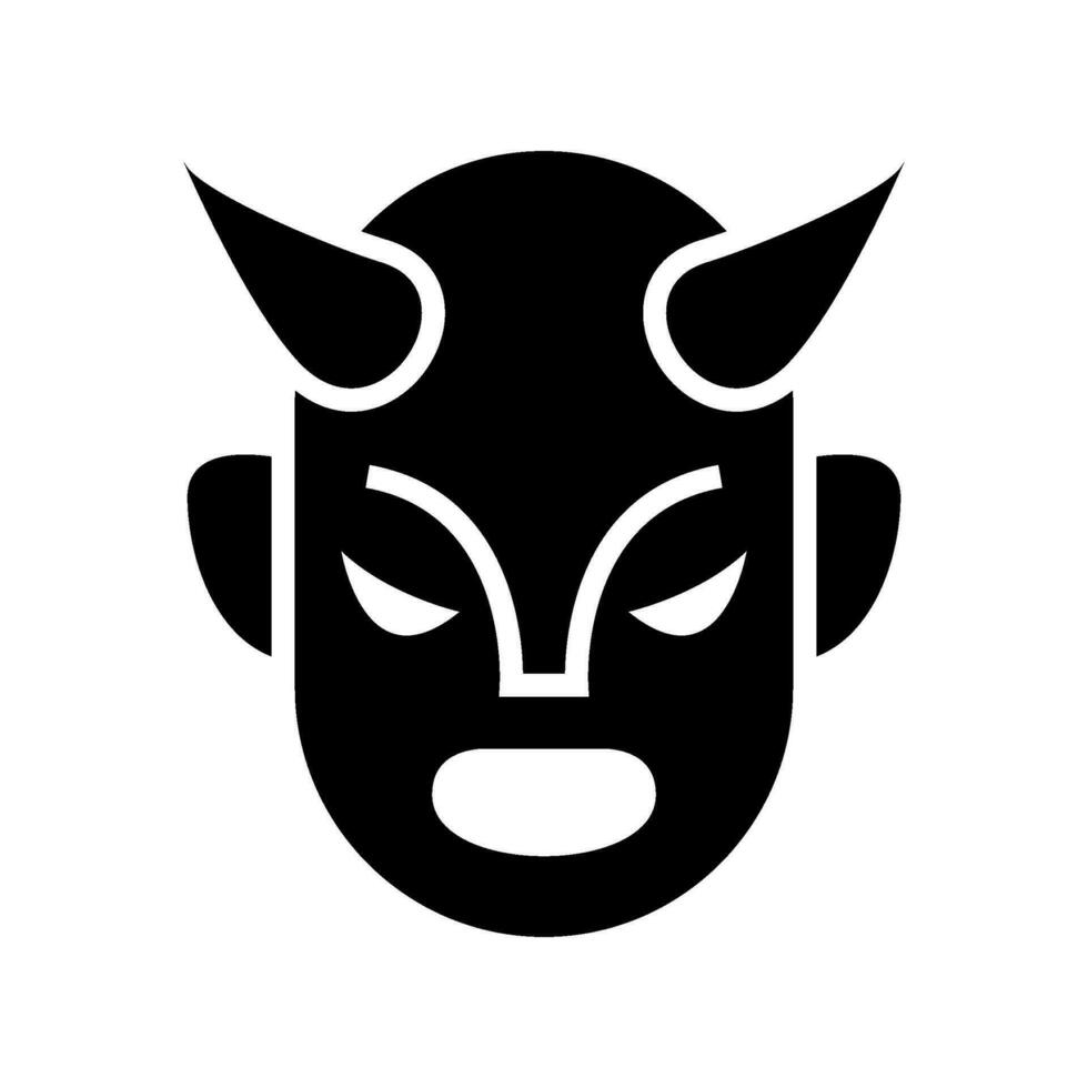 Demon Mask Icon Vector Symbol Design Illustration