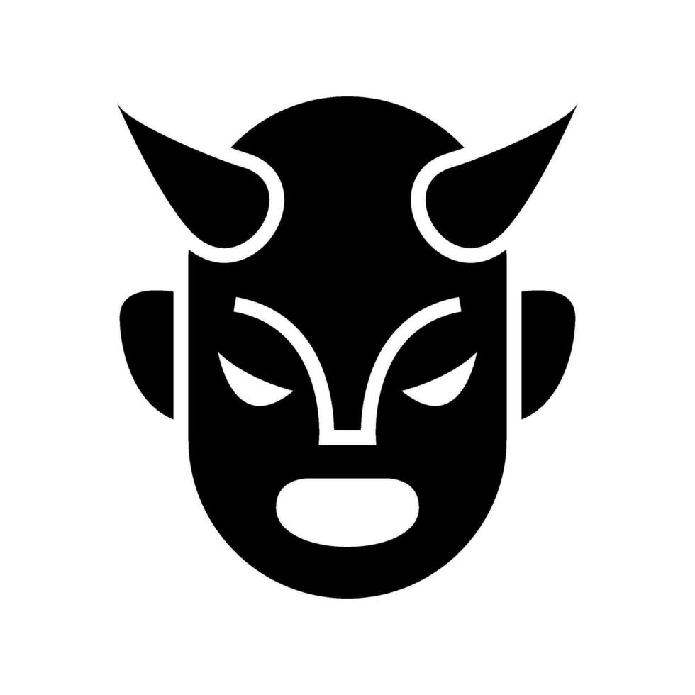 Demon Mask Icon Vector Symbol Design Illustration