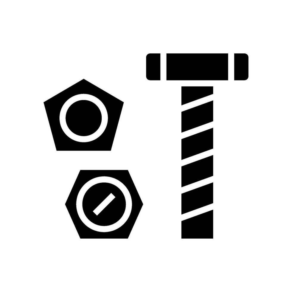 Nut Bolt Icon Vector Symbol Design Illustration