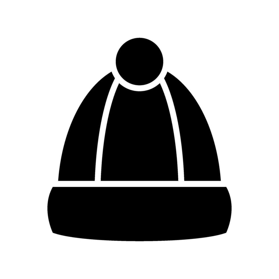 Knitted Hat Icon Vector Symbol Design Illustration