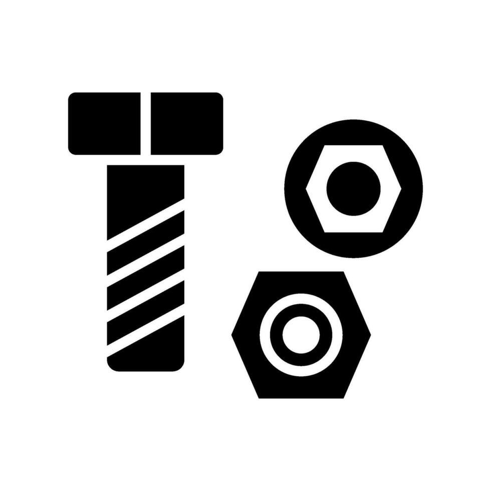 Nut Bolt Icon Vector Symbol Design Illustration
