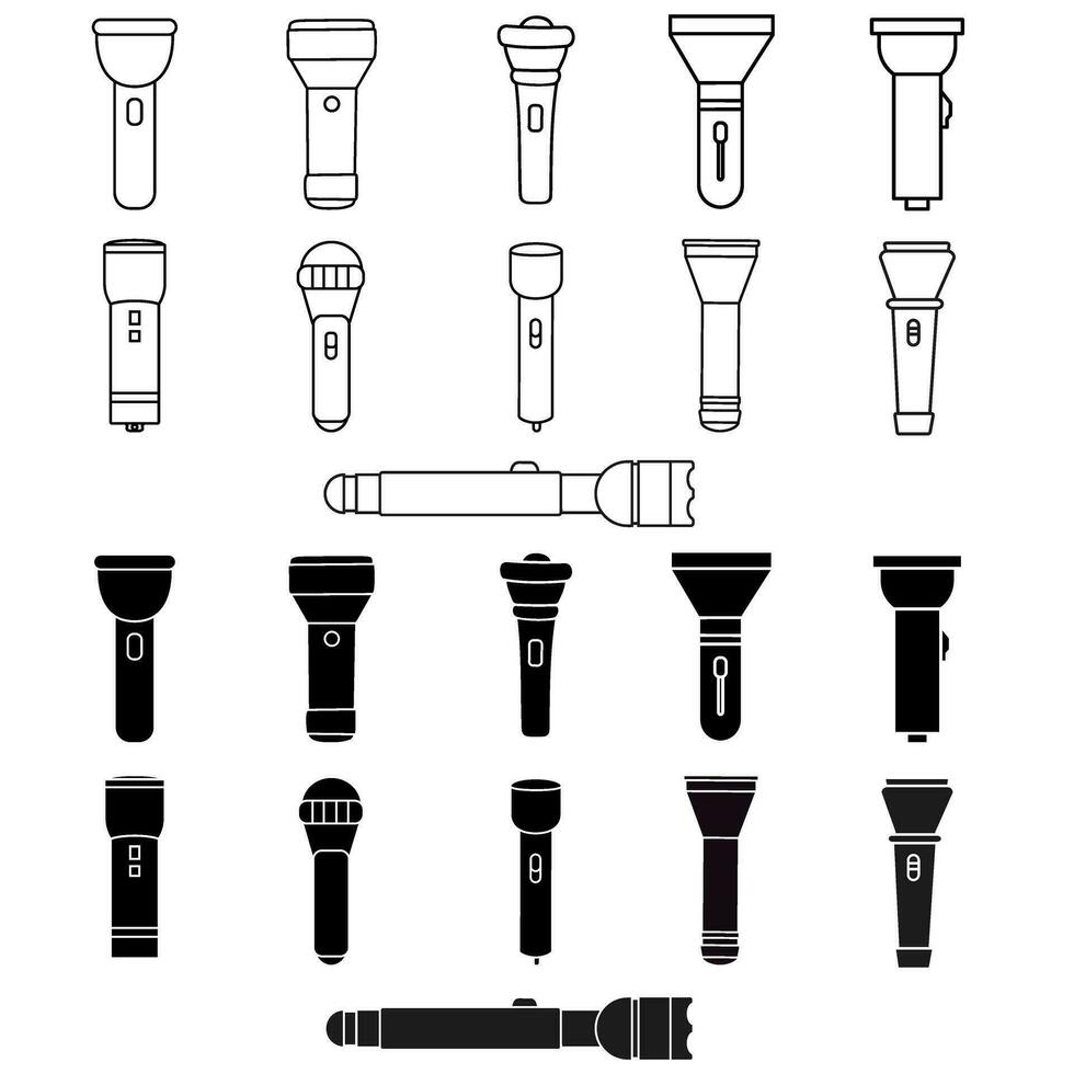 Flashlight icon vector set. lantern illustration sign collection. lamp symbol. light logo.