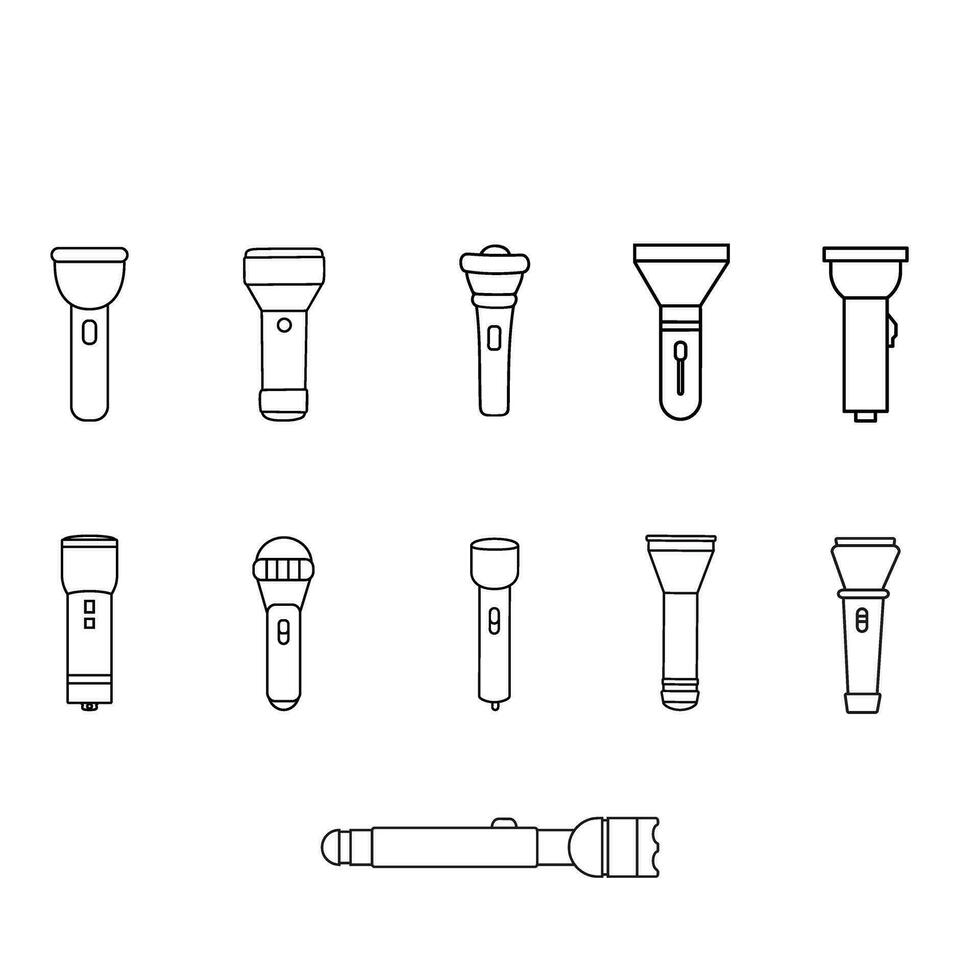 Flashlight icon vector set. lantern illustration sign collection. lamp symbol. light logo.