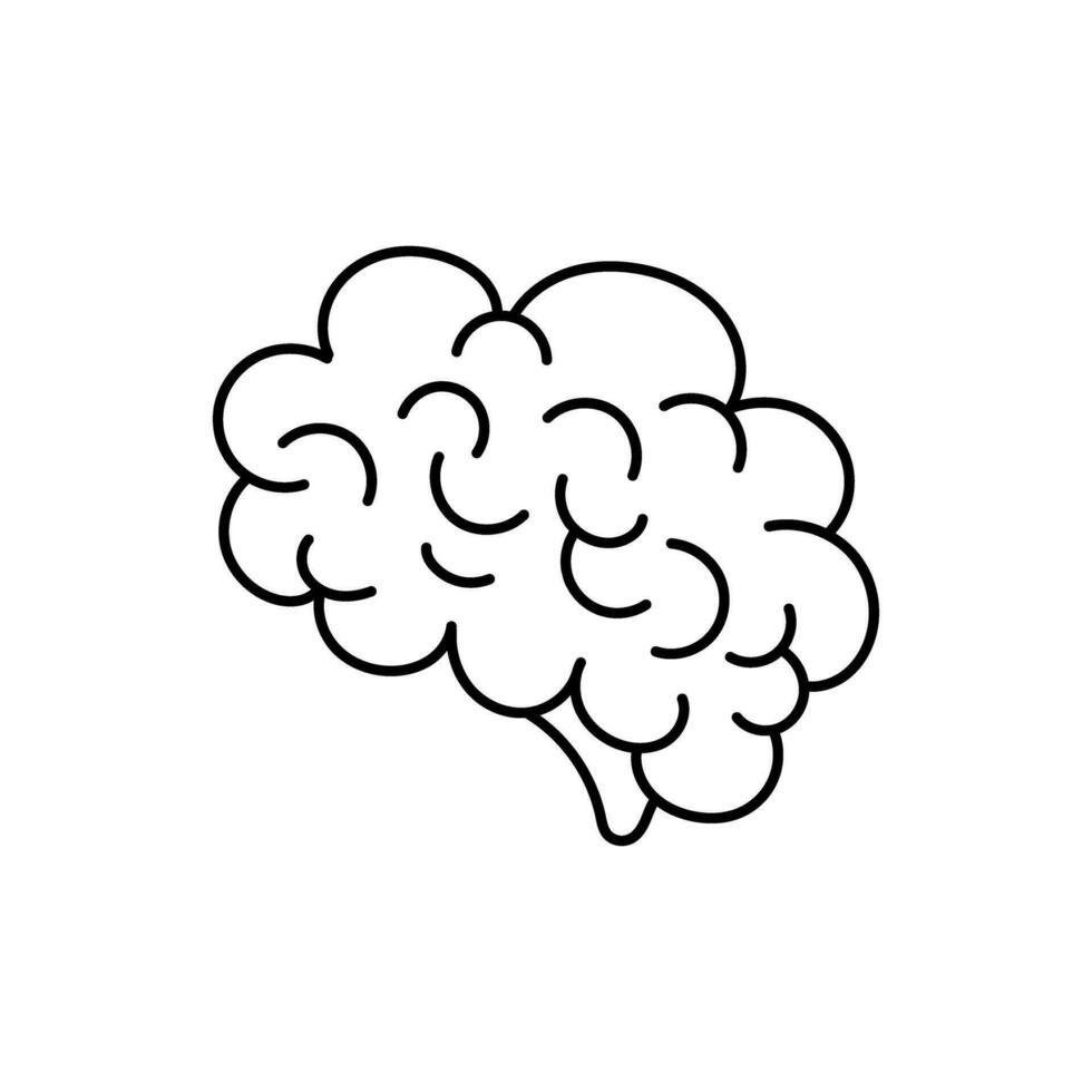 Brain icon vector. Think illustration sign. Creative thinking symbol. Thoughts logo. vector