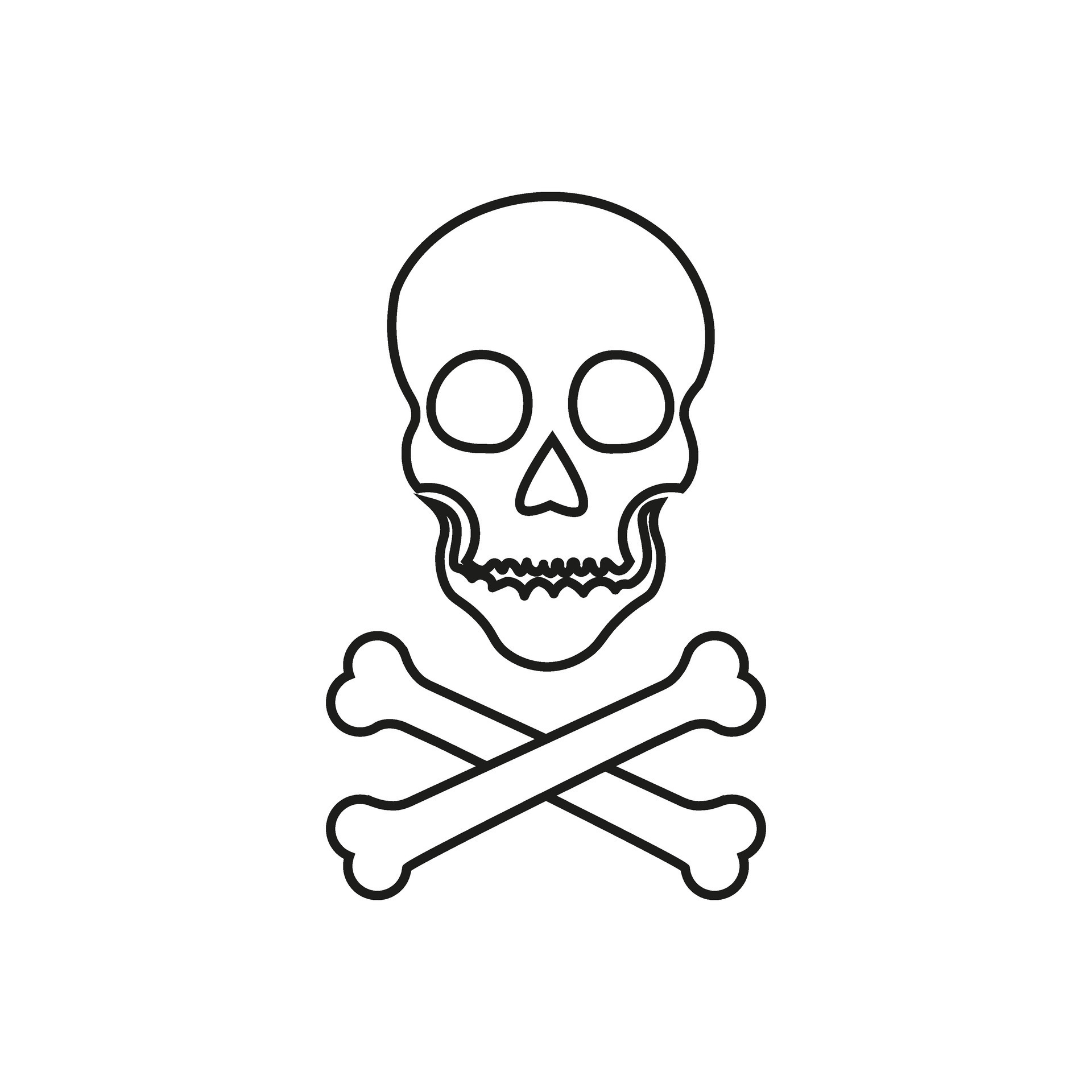 Skull and Bones vector icon. danger illustration sign. poison symbol or