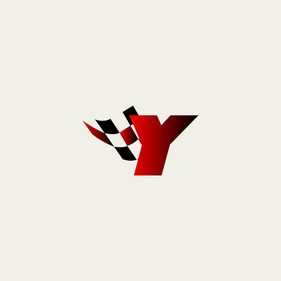 letter Y flag racing race design vector