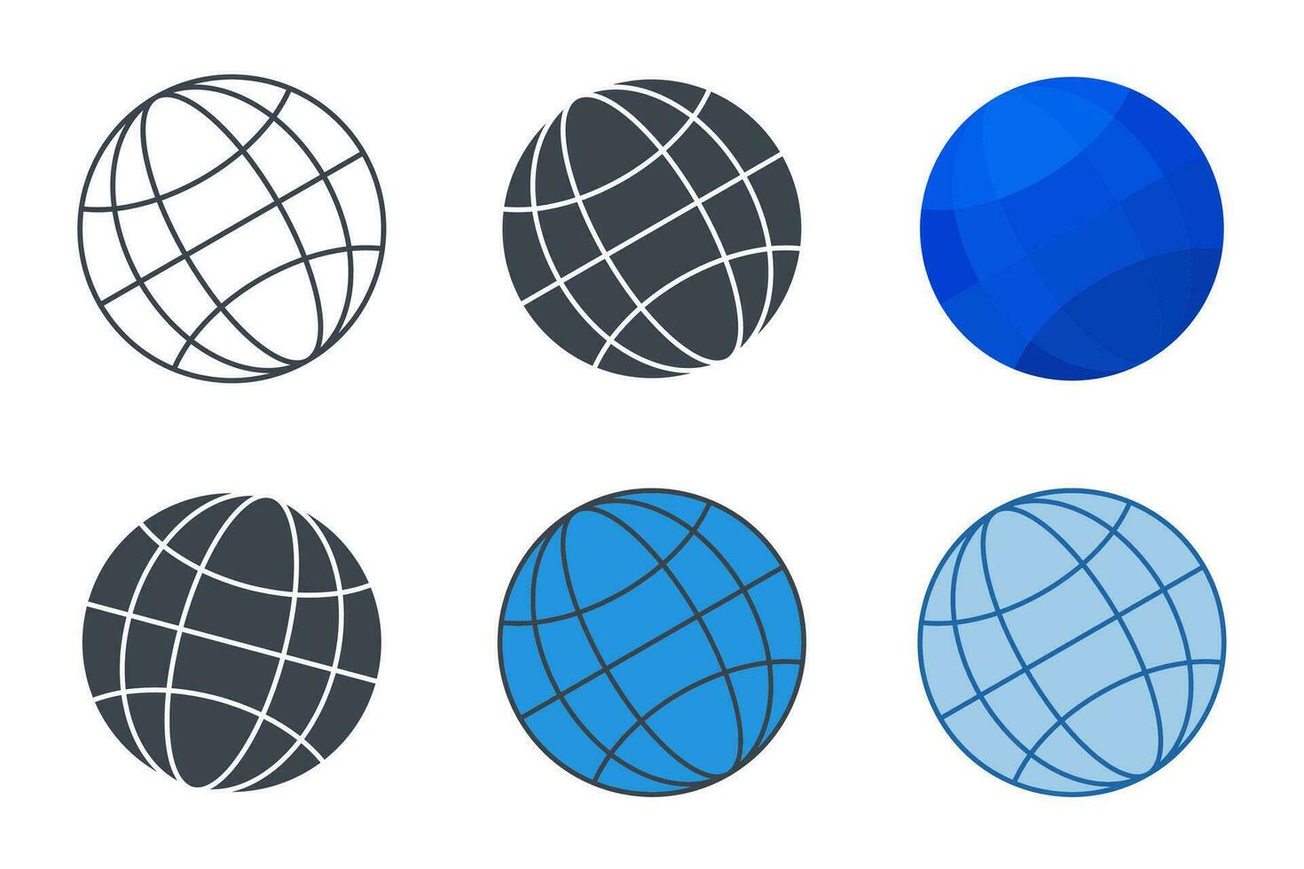 globo icono símbolo modelo para gráfico y web diseño colección logo vector ilustración