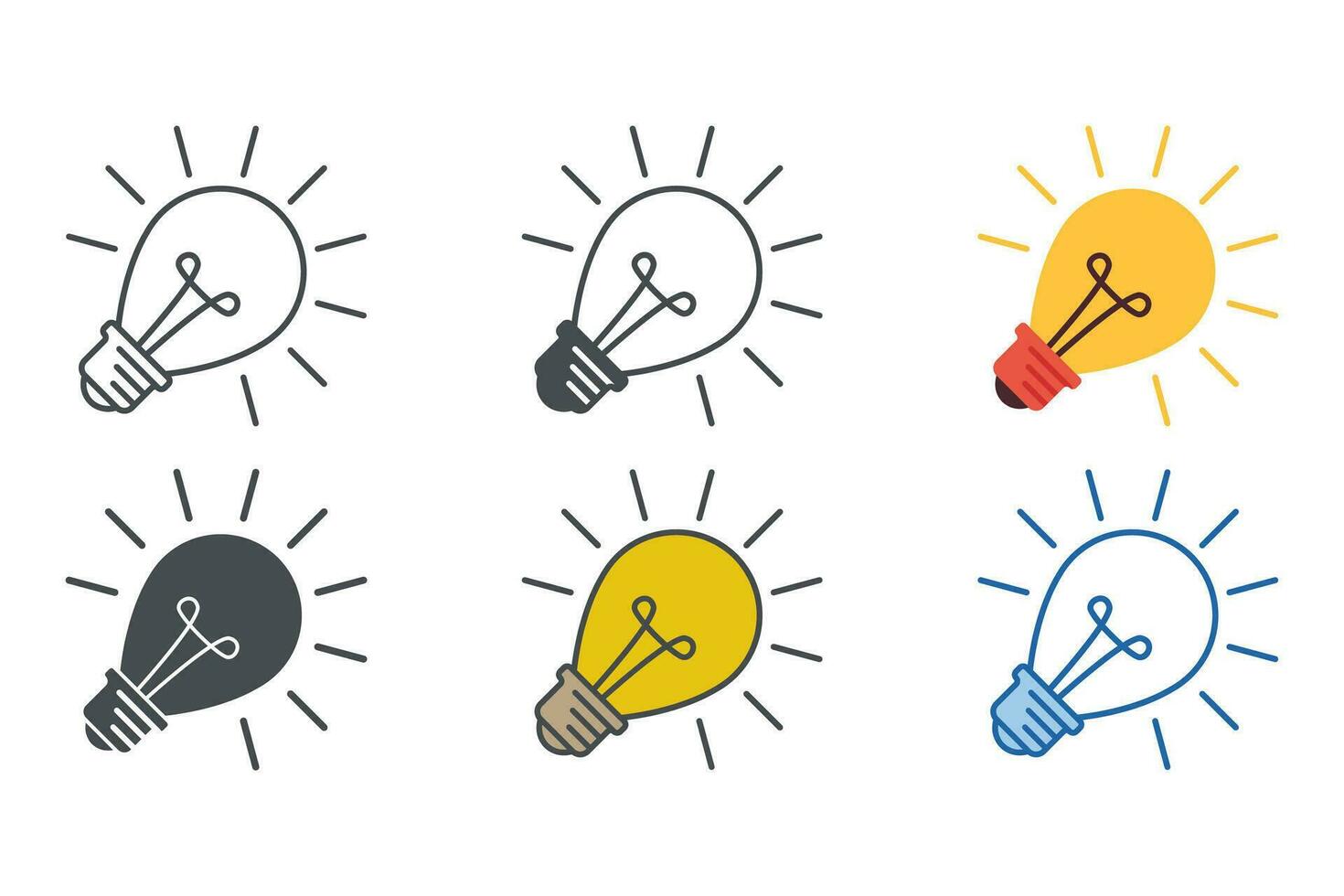 Lightbulb idea Icon symbol template for graphic and web design collection logo vector illustration