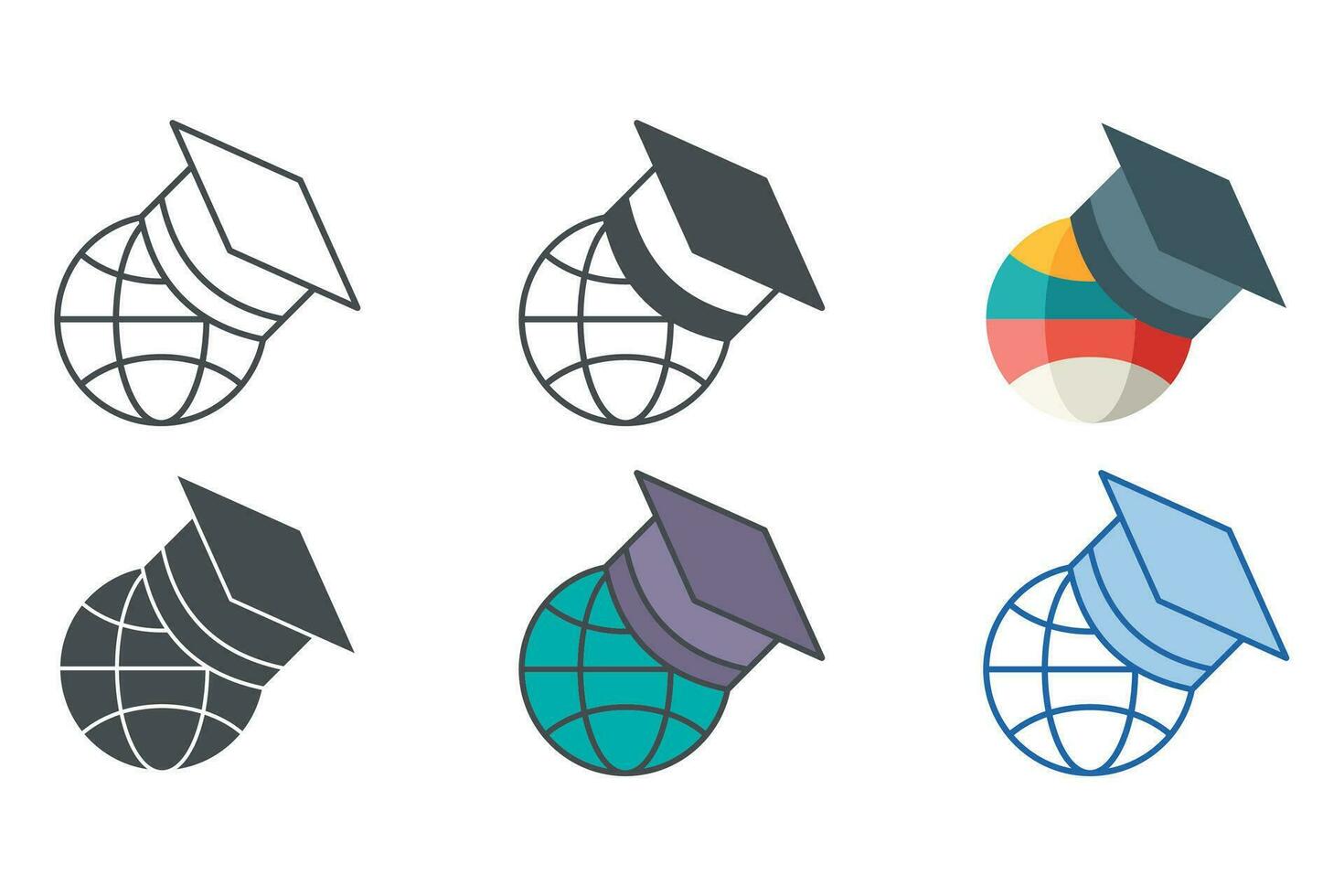 Global Education Icon symbol template for graphic and web design collection logo vector illustration