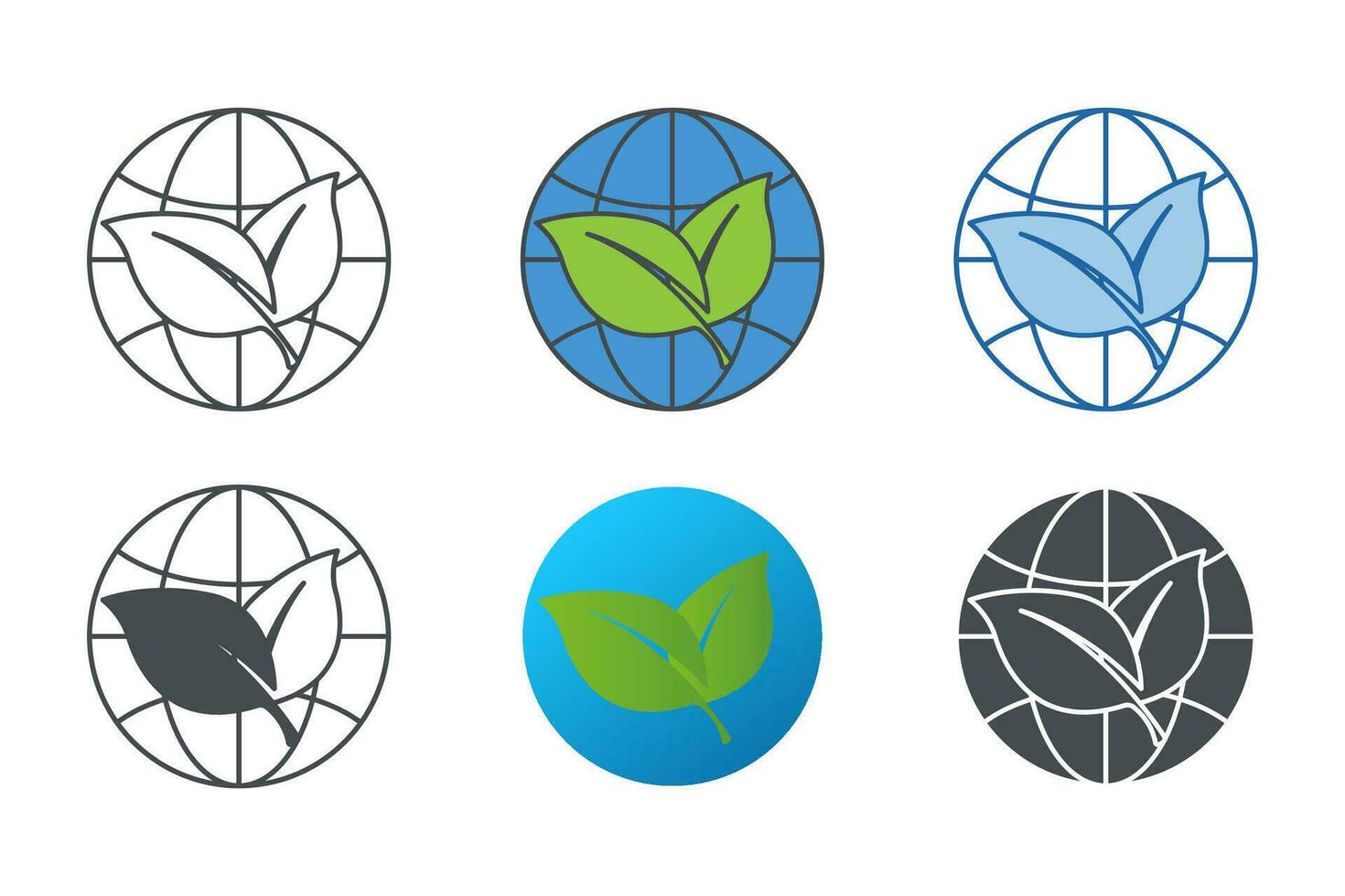 Globe with Plant Icon symbol template for graphic and web design collection logo vector illustration
