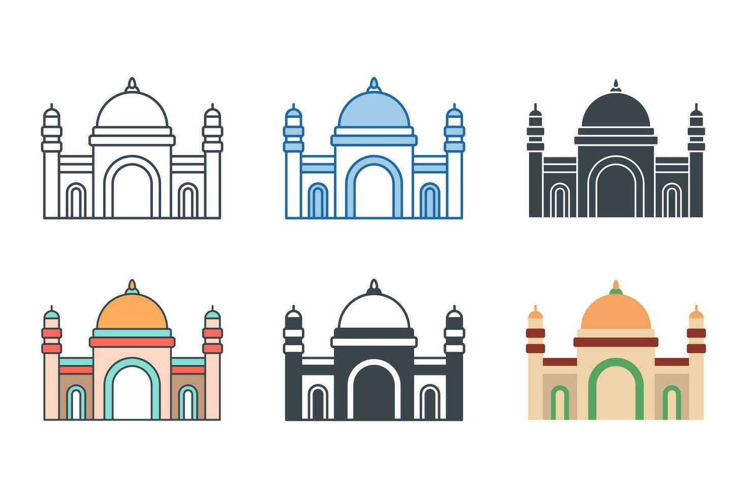 mezquita icono símbolo modelo para gráfico y web diseño colección logo vector ilustración