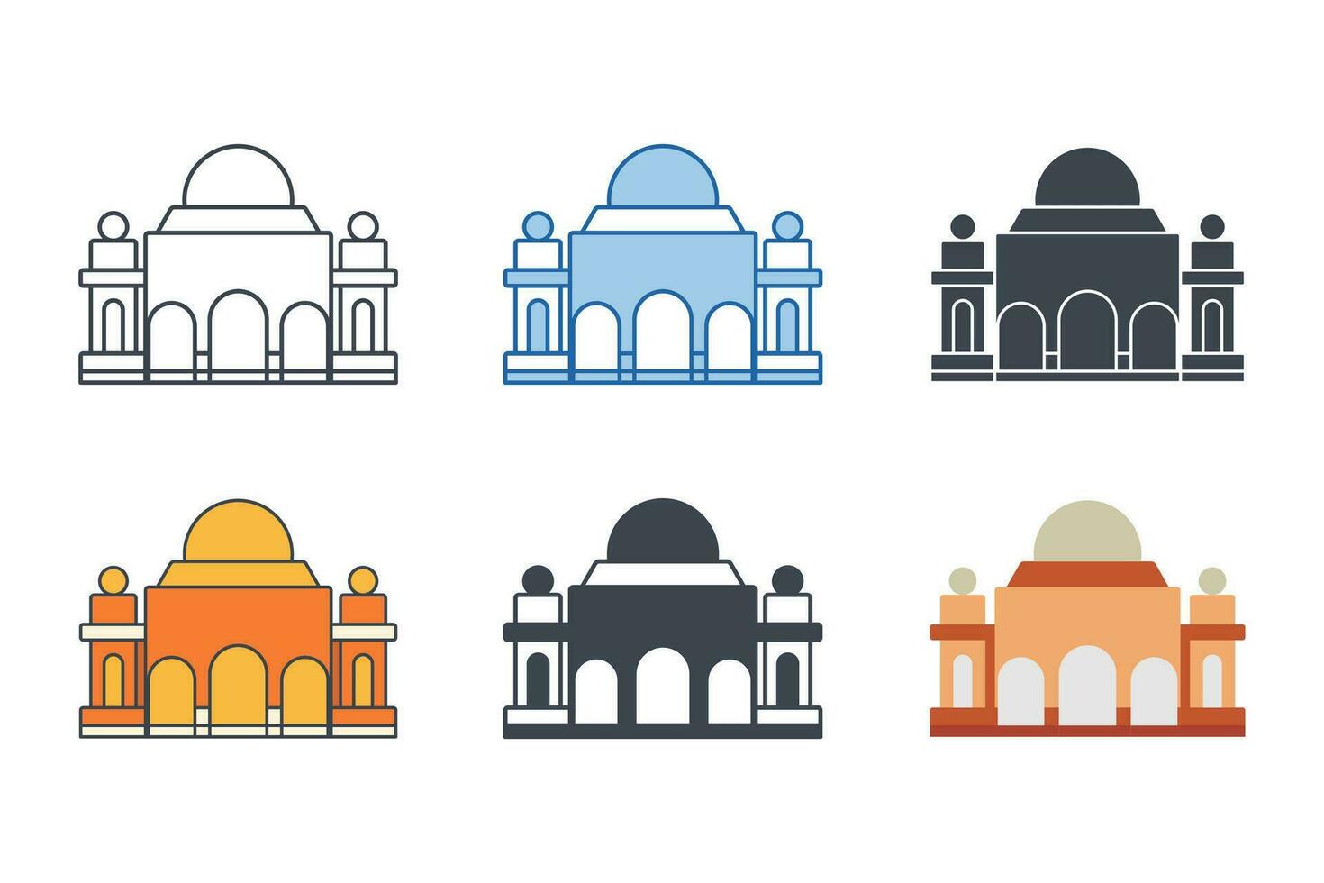 templo icono símbolo modelo para gráfico y web diseño colección logo vector ilustración