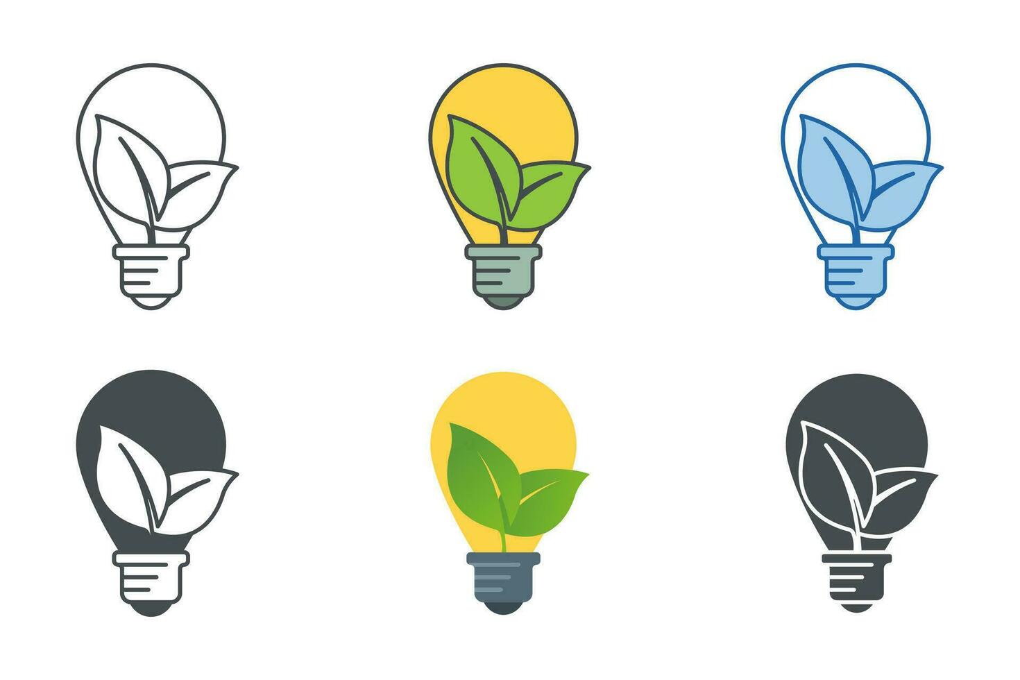 sustainable ecological energy, light bulb nature Icon symbol template for graphic and web design collection logo vector illustration