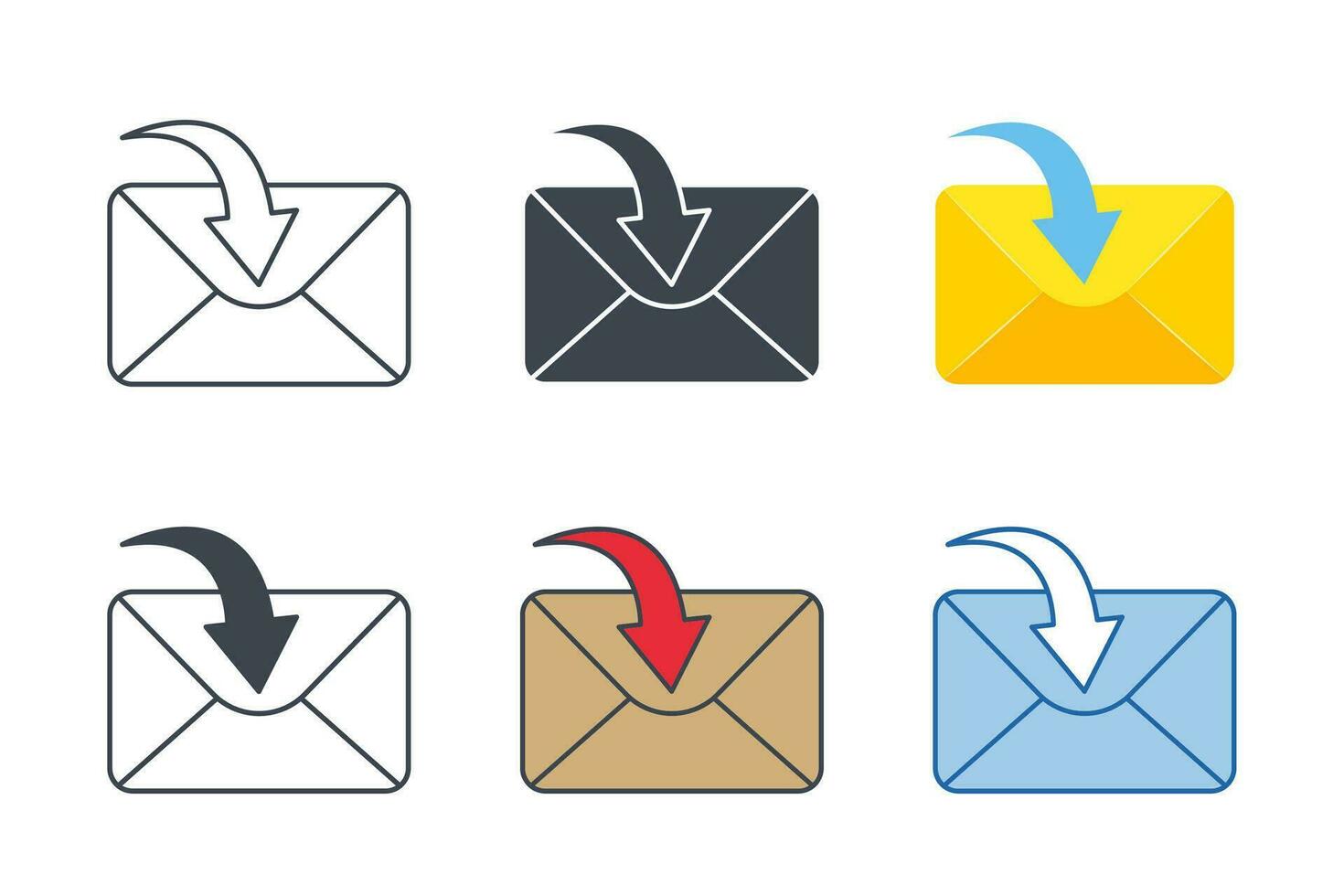correo electrónico o sobre con cheque marca icono símbolo modelo para gráfico y web diseño colección logo vector ilustración