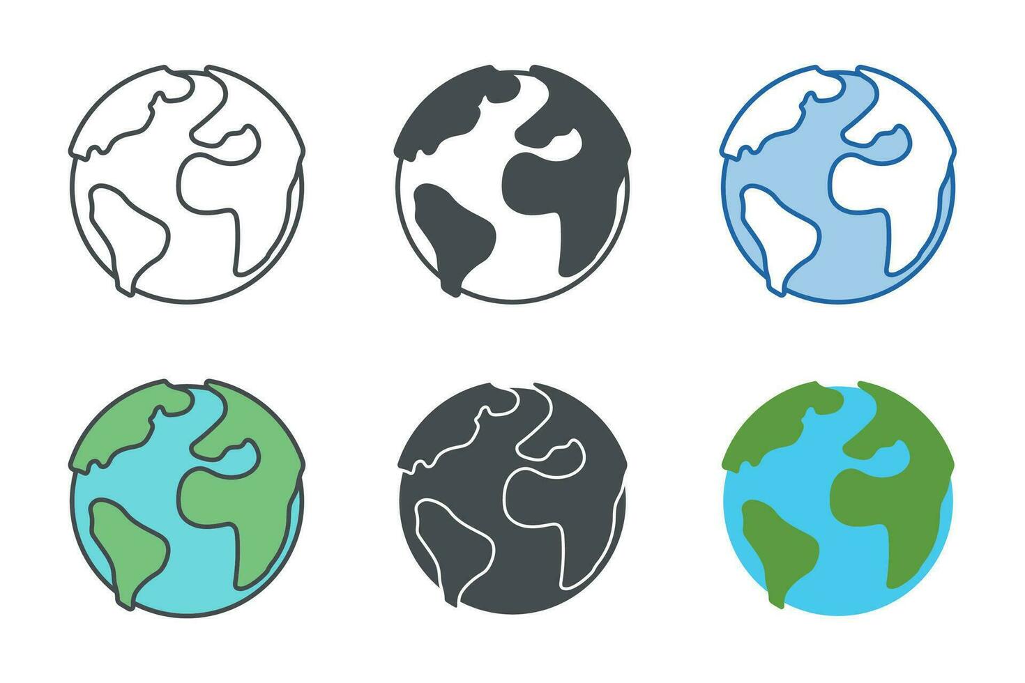 Globe, World planet Icon symbol template for graphic and web design collection logo vector illustration