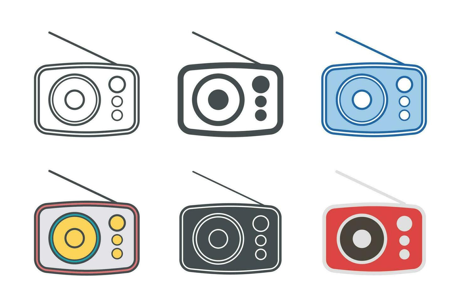 radio icono símbolo modelo para gráfico y web diseño colección logo vector ilustración