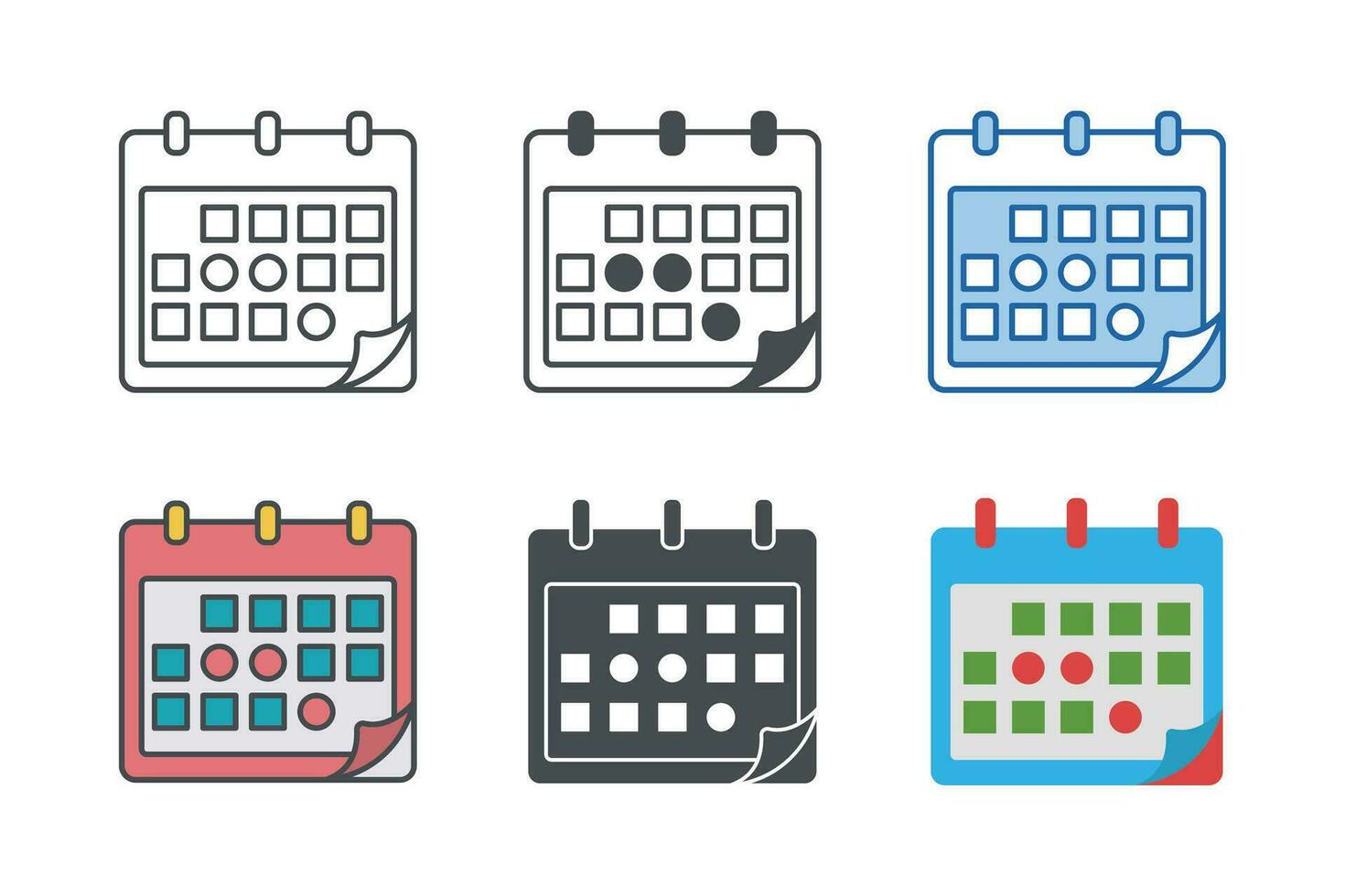 calendario icono símbolo modelo para gráfico y web diseño colección logo vector ilustración