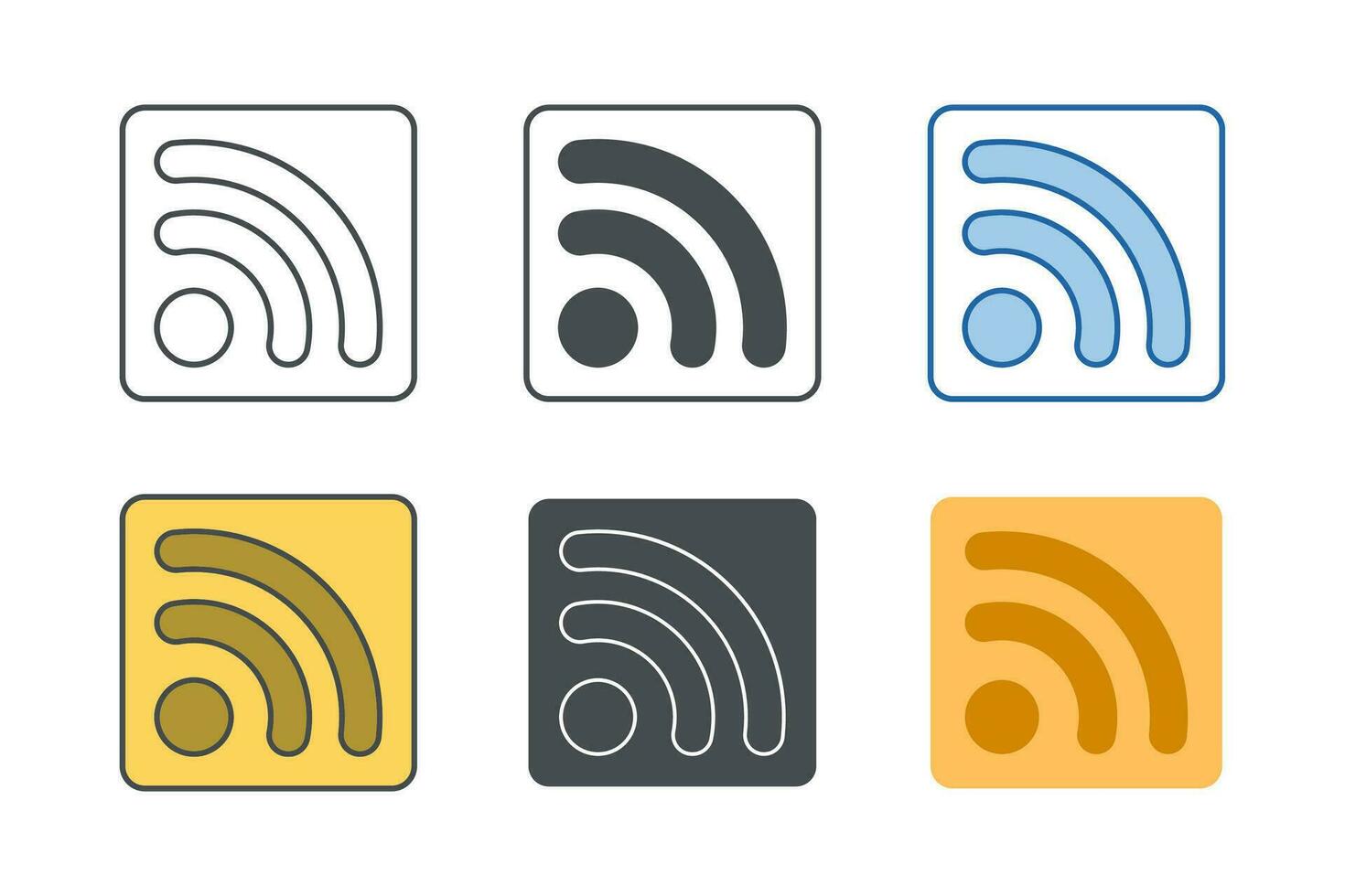 RSS Feed Icon symbol template for graphic and web design collection logo vector illustration