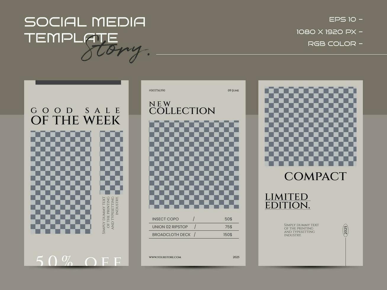 Minimalis fashion design for social media story template vector