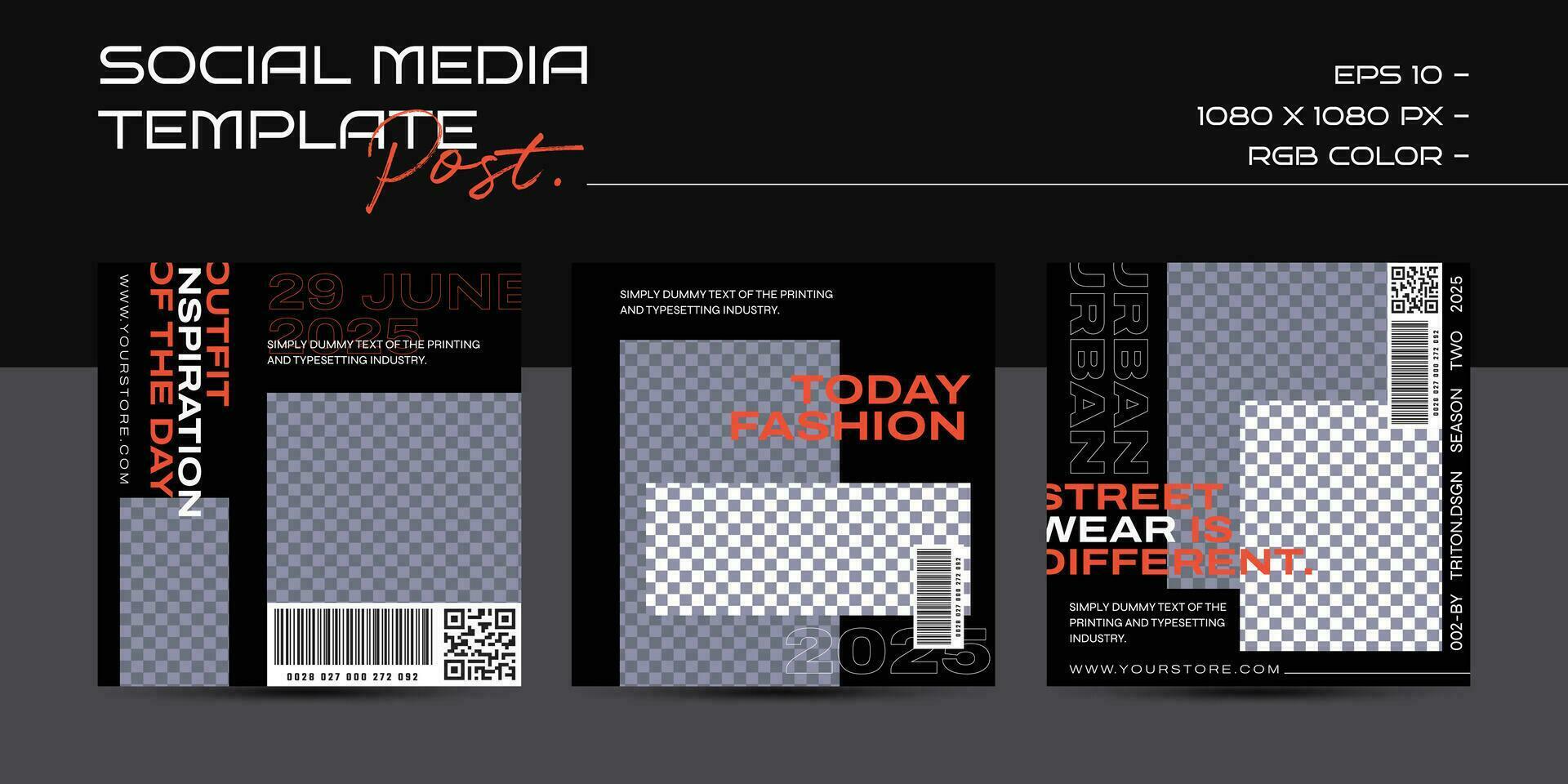 Modern fashion design for social media post template vector