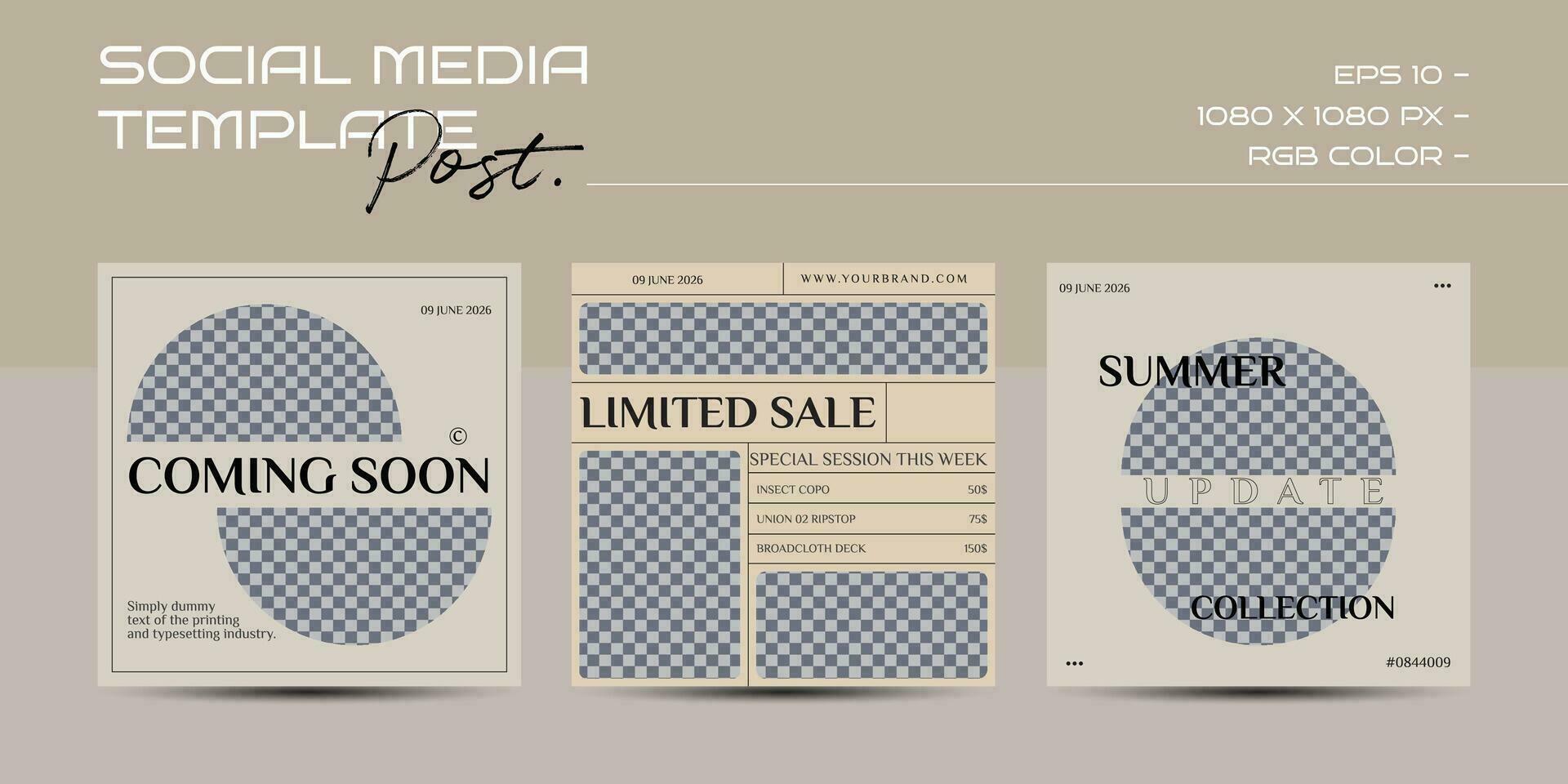 Minimalist promotion square web banner for social media furniture or fashion sale vector
