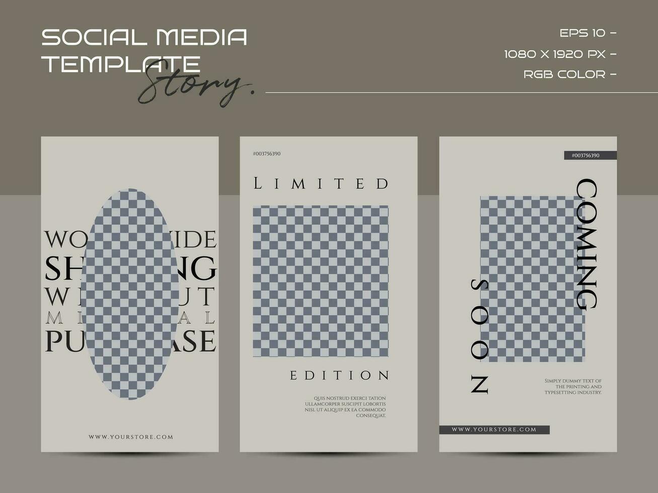 Minimalist fashion design for social media story template vector