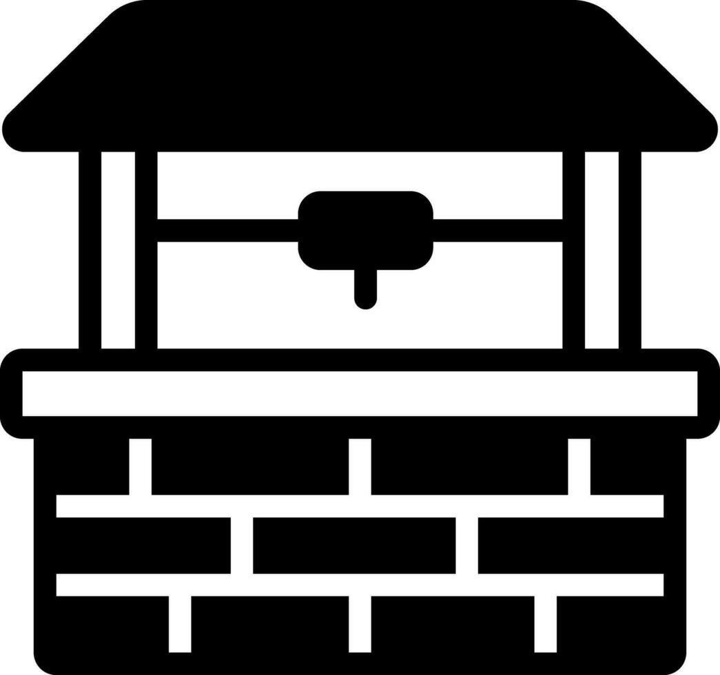 solid icon for well vector