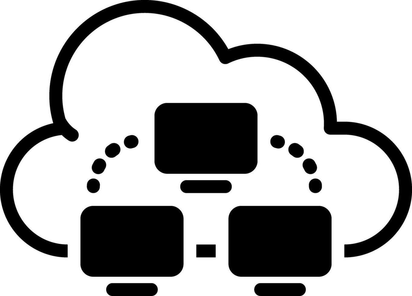 sólido icono para nube informática vector