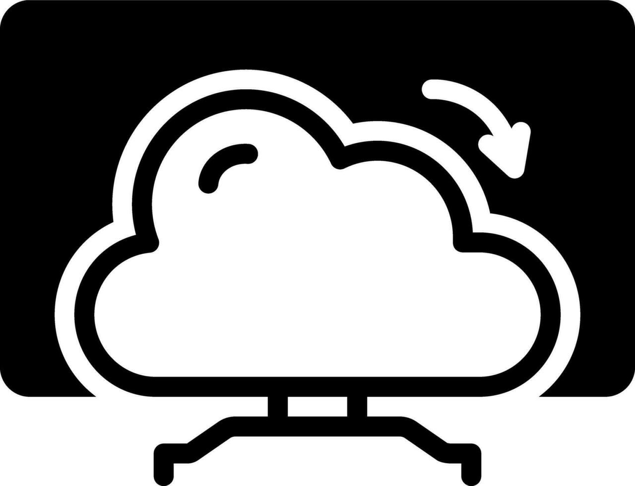 solid icon for computing cloud vector