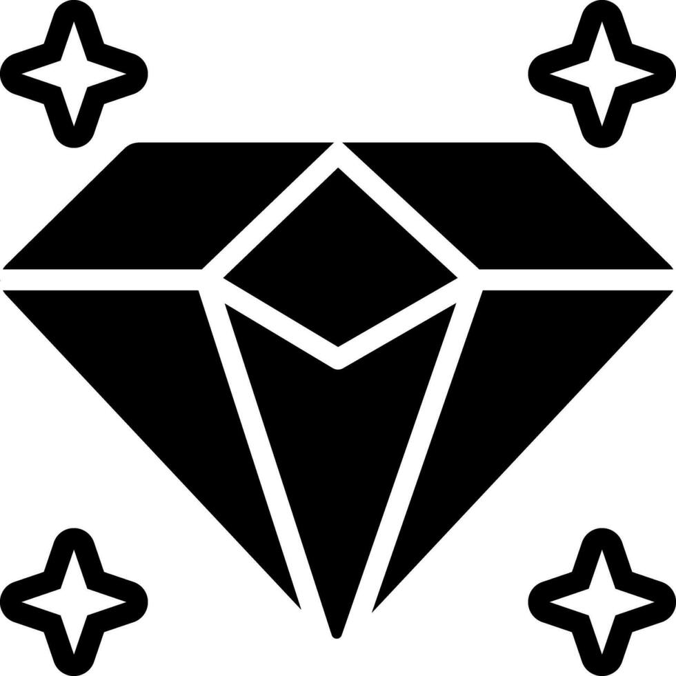 solid icon for diamond vector