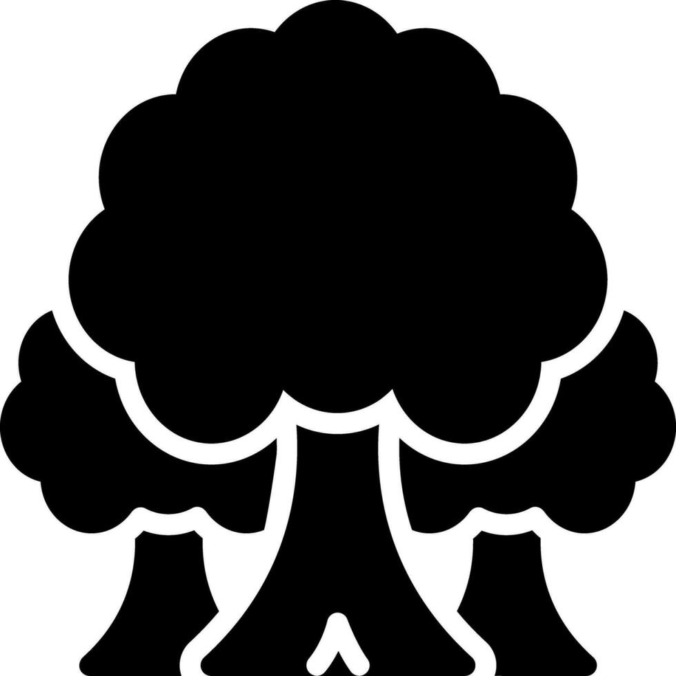 sólido icono para árbol vector