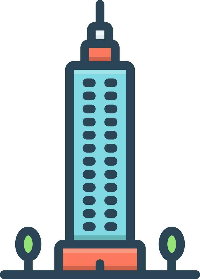 color icon for skyscraper vector