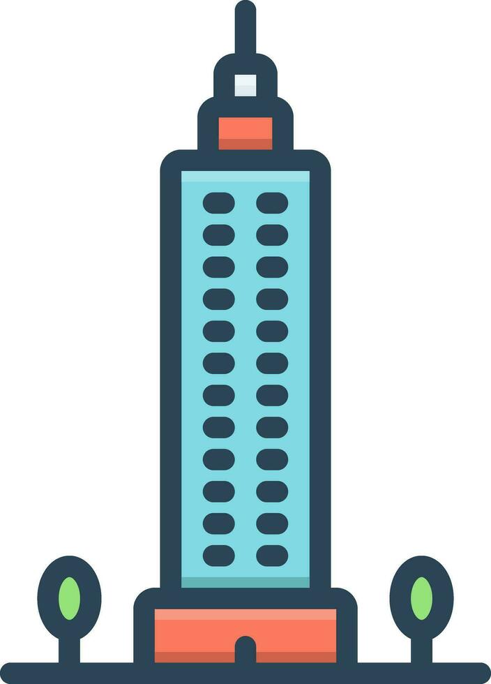 color icon for skyscraper vector