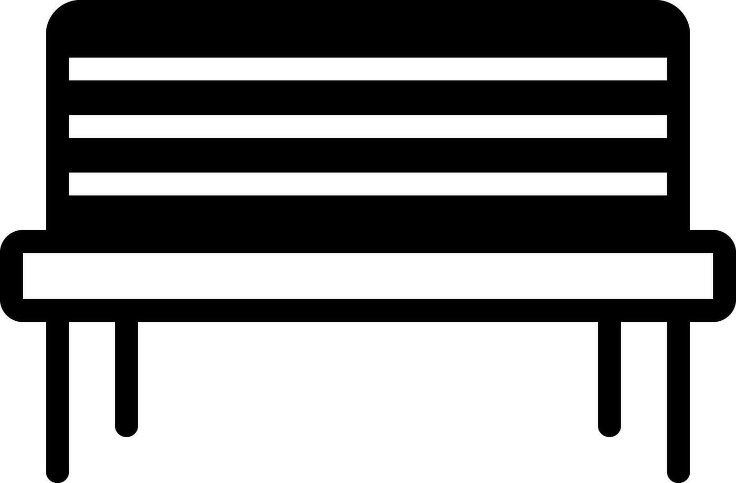 solid icon for bench vector
