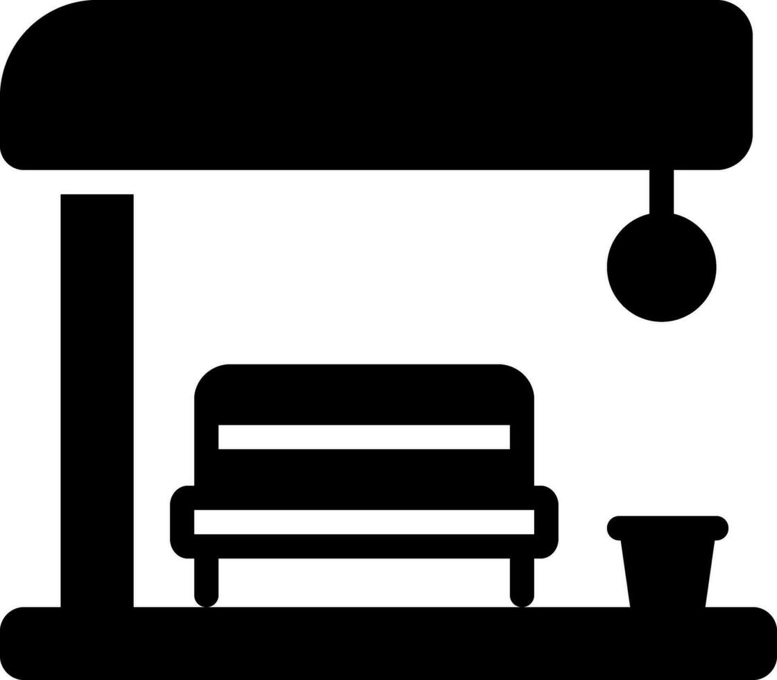 solid icon for bus stop vector