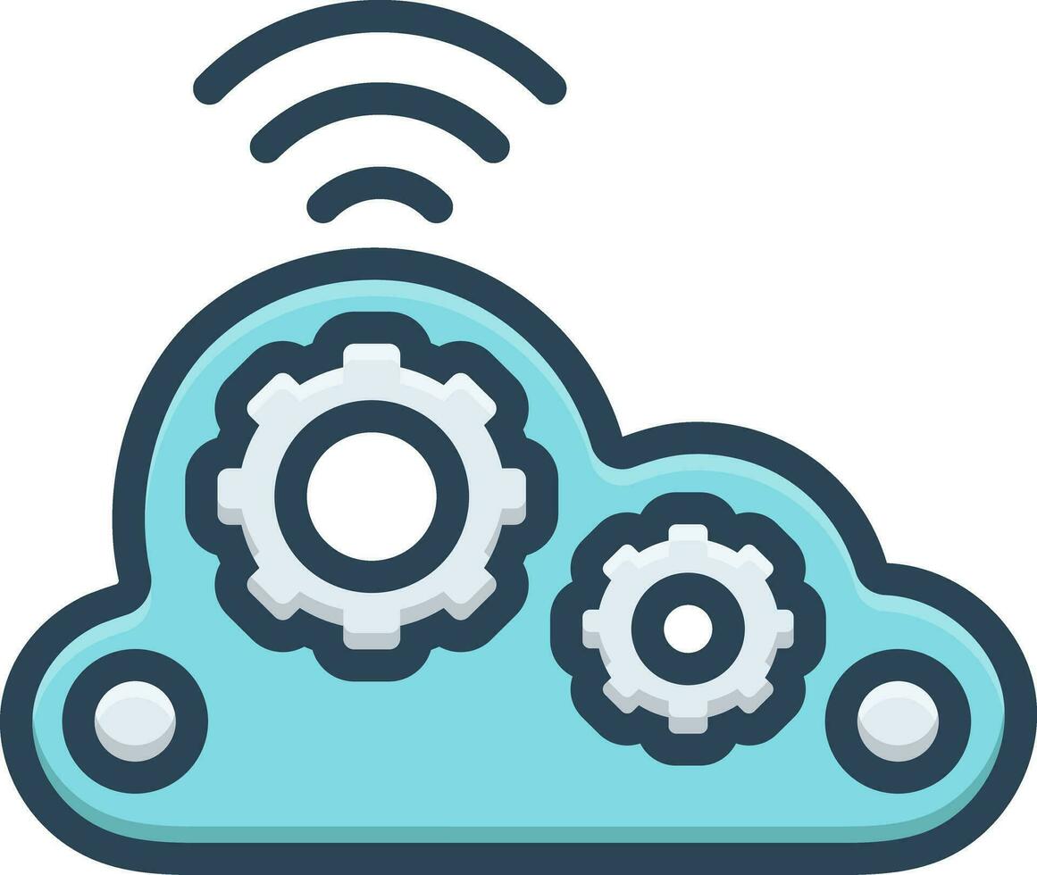 color icon for cloud computing wifi vector