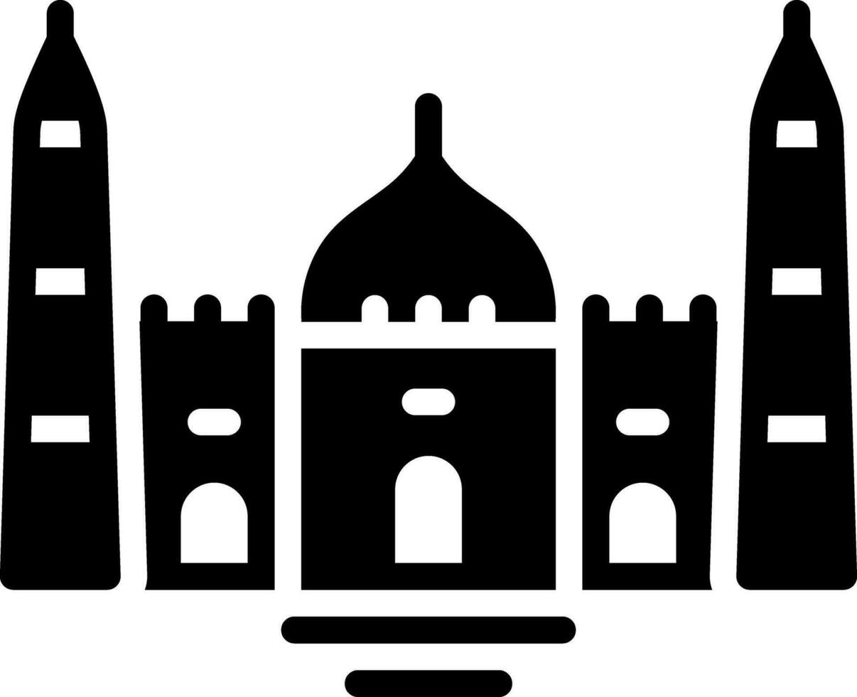 solid icon for mosque vector