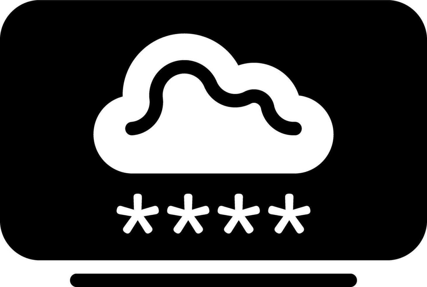 solid icon for cloud computing login vector