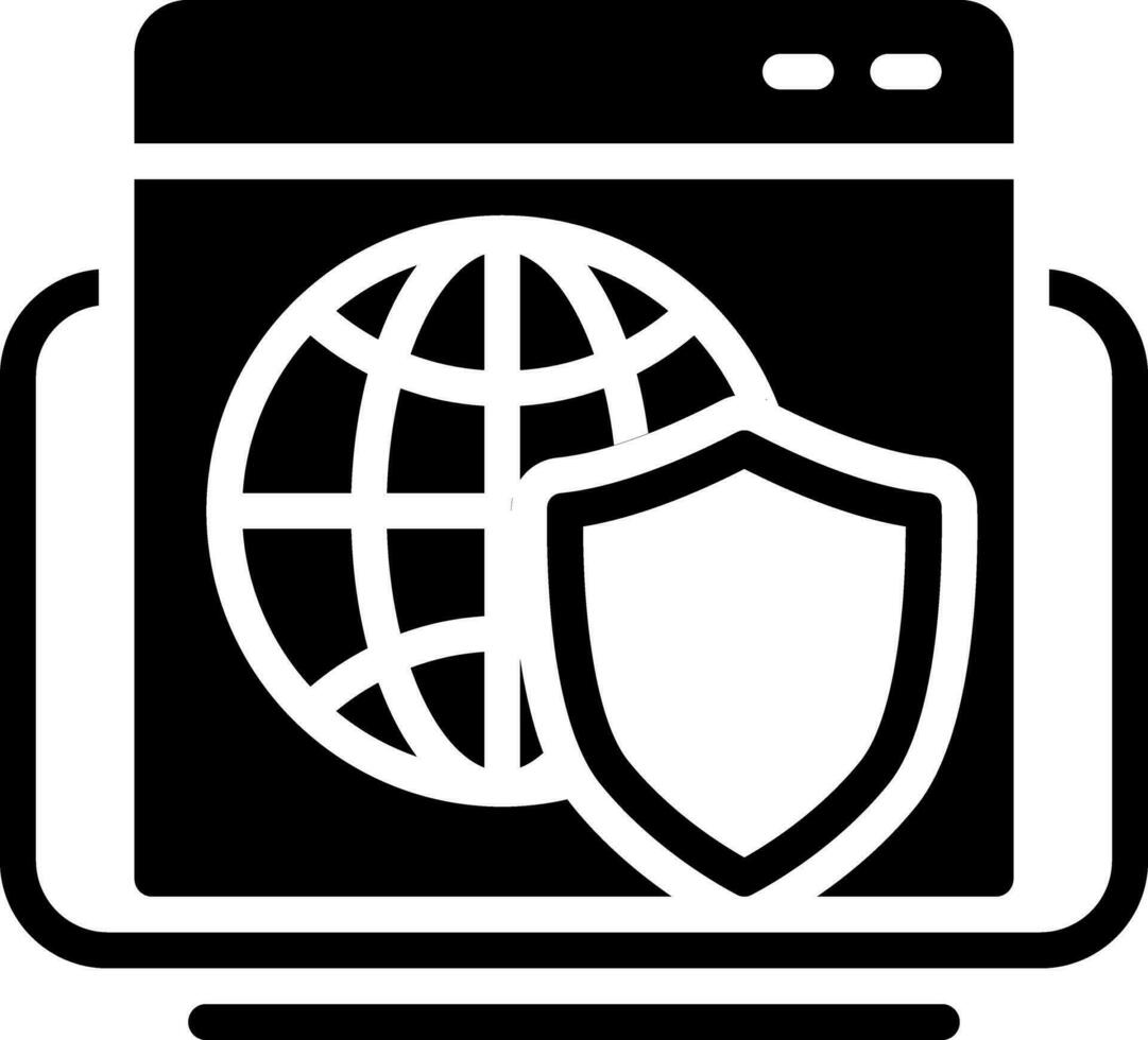 solid icon for web shield vector