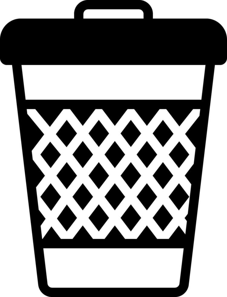 sólido icono para basura lata vector