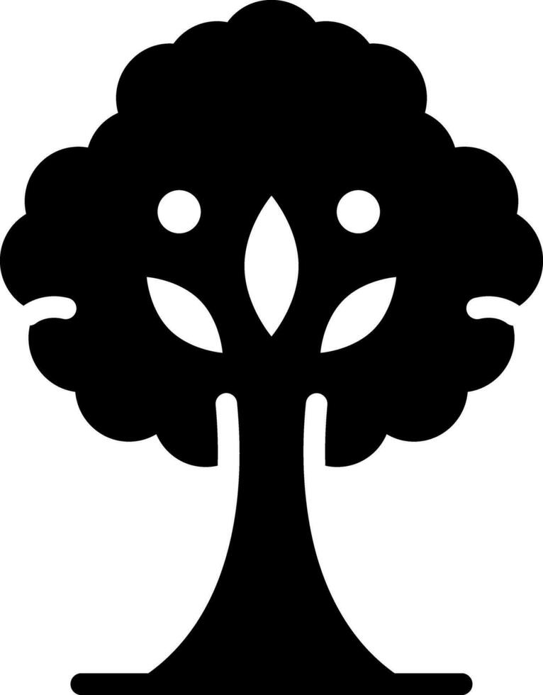 sólido icono para árbol vector