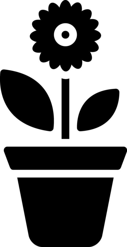 solid icon for plant vector