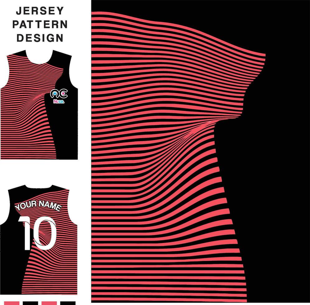 Abstract line curve concept vector jersey pattern template for printing or sublimation sports uniforms football volleyball basketball e-sports cycling and fishing Free Vector.