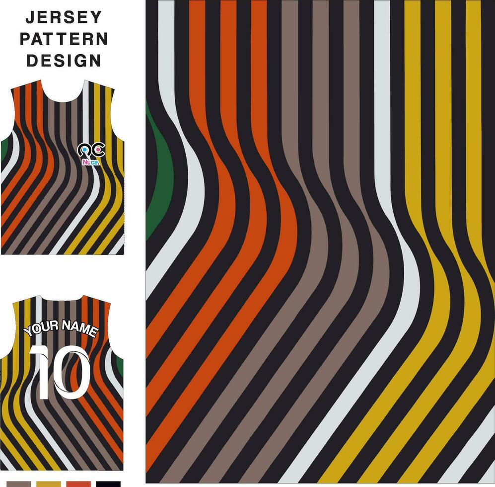 Abstract striped wave concept vector jersey pattern template for printing or sublimation sports uniforms football volleyball basketball e-sports cycling and fishing Free Vector.