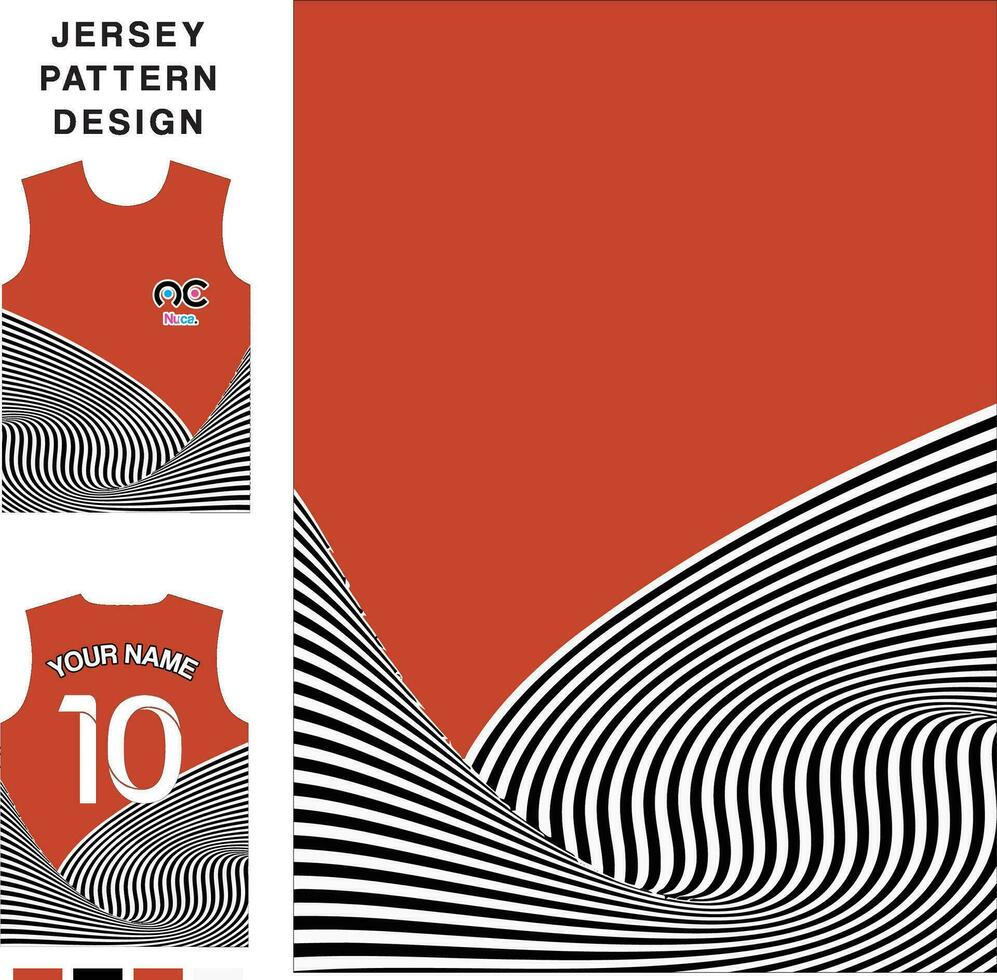 Abstract line wave concept vector jersey pattern template for printing or sublimation sports uniforms football volleyball basketball e-sports cycling and fishing Free Vector.