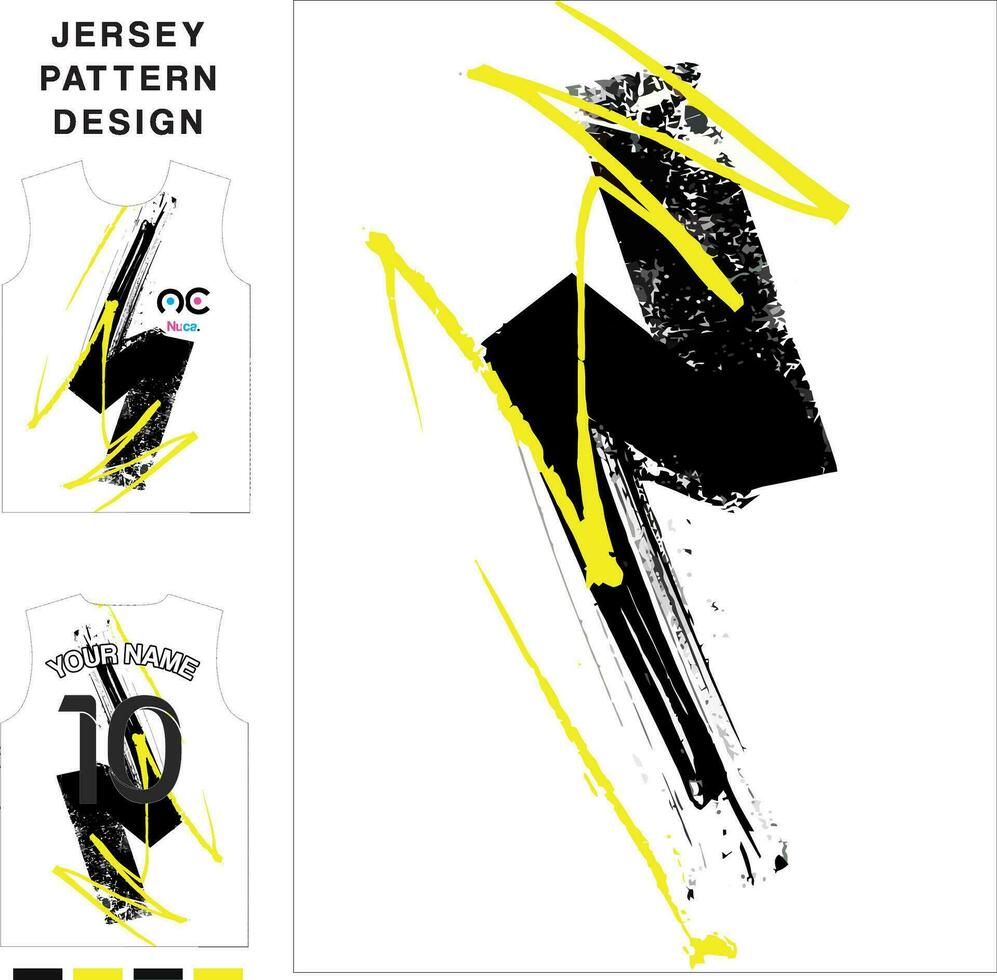 Abstract ink art concept vector jersey pattern template for printing or sublimation sports uniforms football volleyball basketball e-sports cycling and fishing Free Vector.