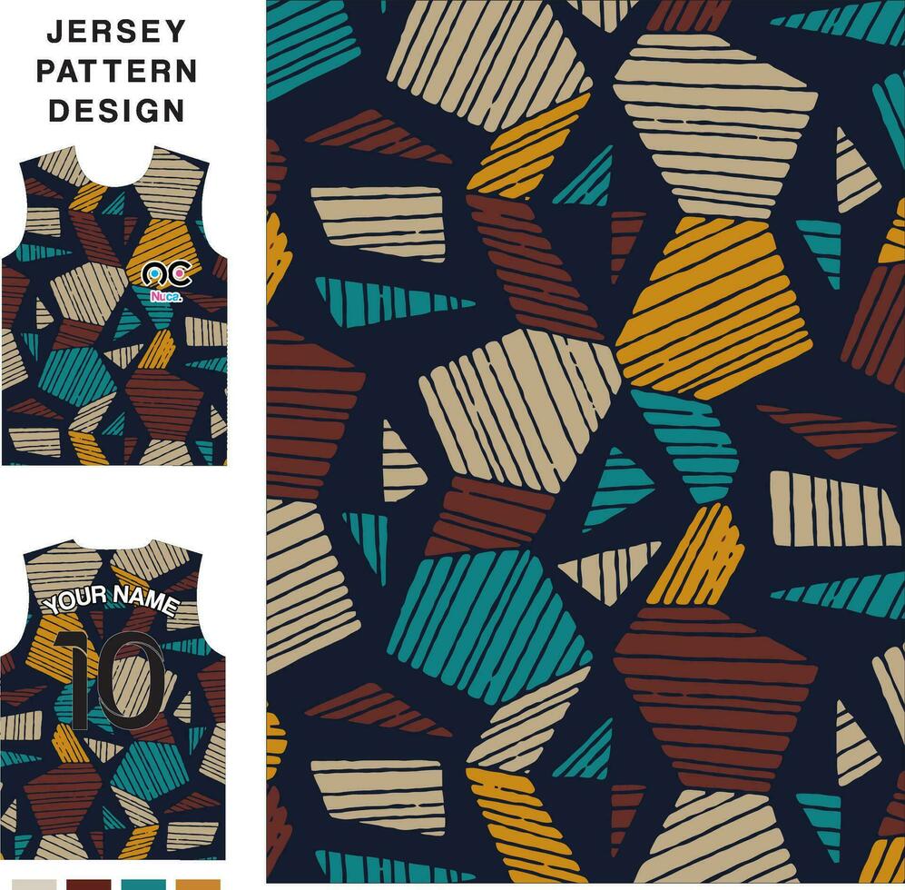 Abstract concept vector jersey pattern template for printing or sublimation sports uniforms football volleyball basketball e-sports cycling and fishing Free Vector.
