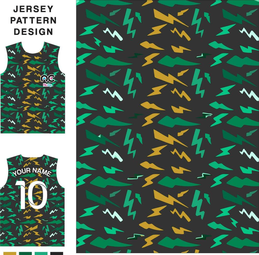 Abstract lightning concept vector jersey pattern template for printing or sublimation sports uniforms football volleyball basketball e-sports cycling and fishing Free Vector.